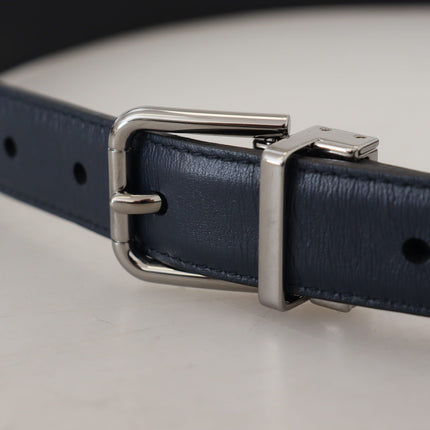 Elegant Blue Calf Leather Belt