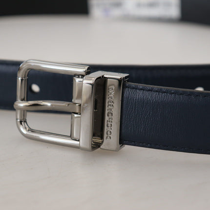 Elegant Blue Calf Leather Belt