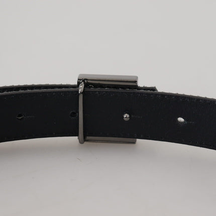 Elegant Silver Leather Designer Belt