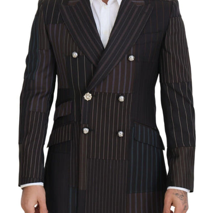 Blazer Slim Fit Multicolor Wool Silk Blend