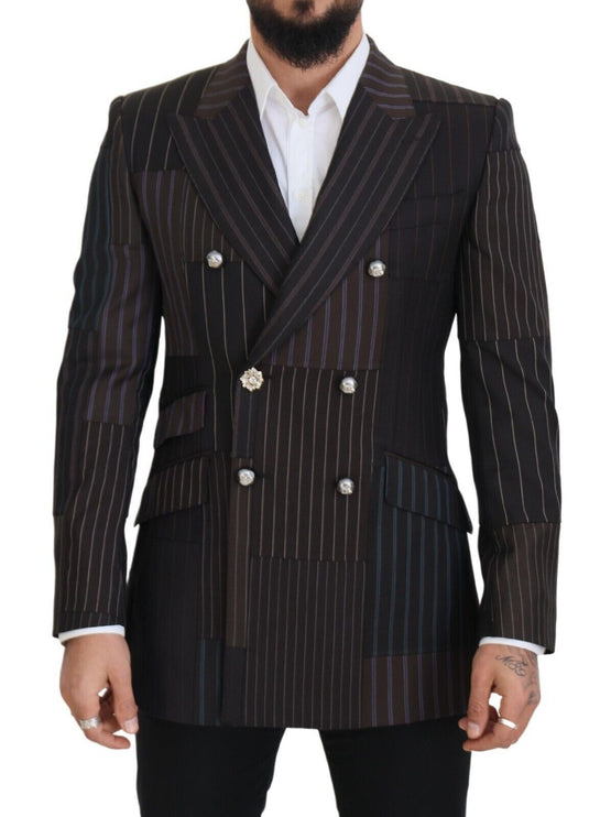 Blazer Slim Fit Multicolor Wool Silk Blend