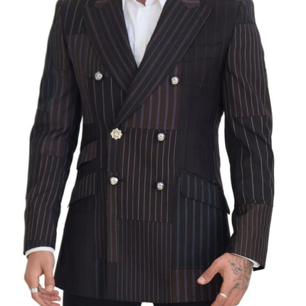 Blazer Slim Fit Multicolor Wool Silk Blend