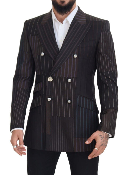 Blazer Slim Fit Multicolor Wool Silk Blend