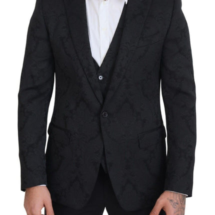 Elegante chaqueta de traje de martini negro y conjunto de chalecos