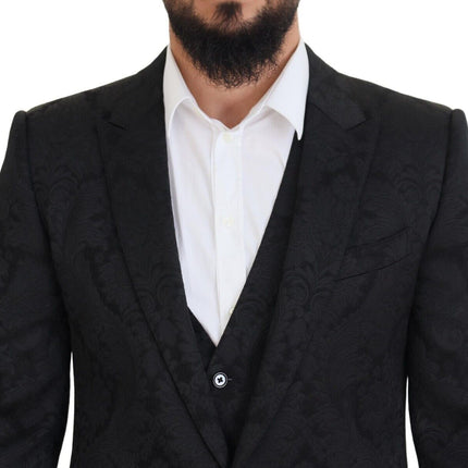 Elegante chaqueta de traje de martini negro y conjunto de chalecos