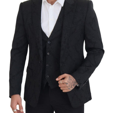 Elegante chaqueta de traje de martini negro y conjunto de chalecos