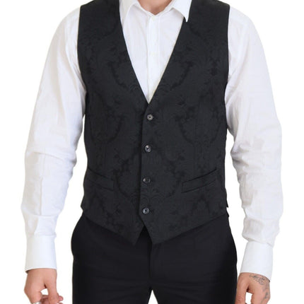 Elegante chaqueta de traje de martini negro y conjunto de chalecos