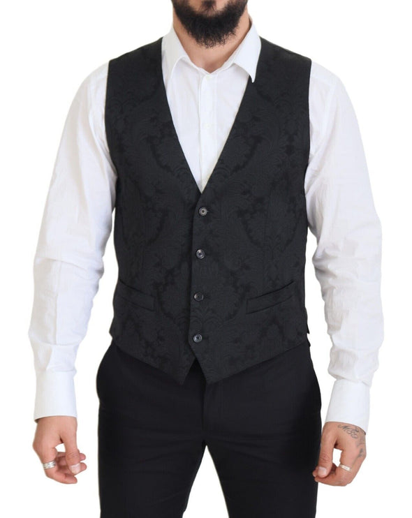 Elegant Black Martini Suit Veste et gilet Ensemble