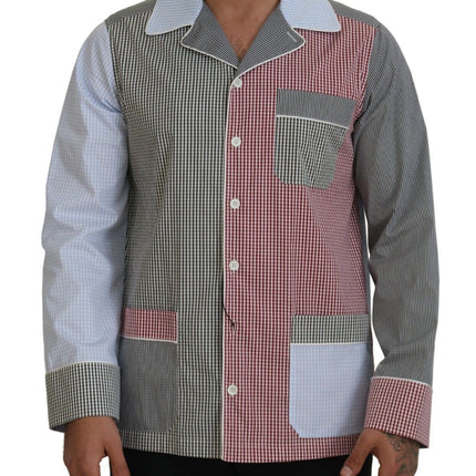 Multicolor katoenen button-down slaapshirt