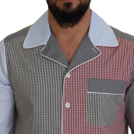 Multicolor katoenen button-down slaapshirt