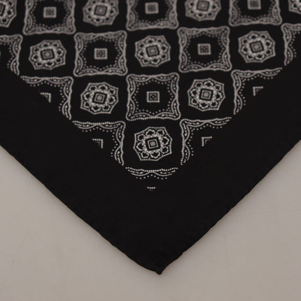 Elegant Geometric Silk Square Scarf