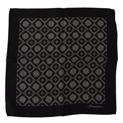 Elegant Geometric Silk Square Scarf