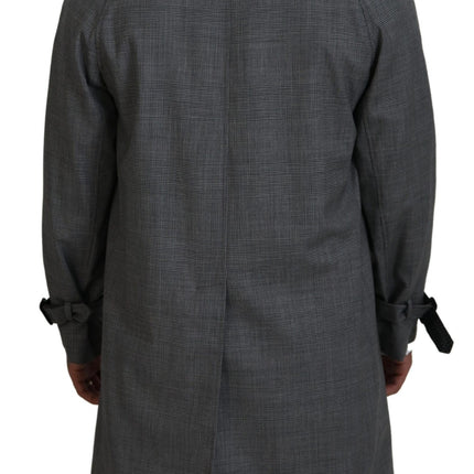 Trench à plaid gris élégant