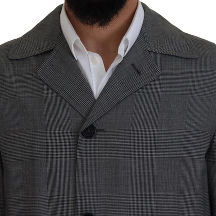 Trench à plaid gris élégant