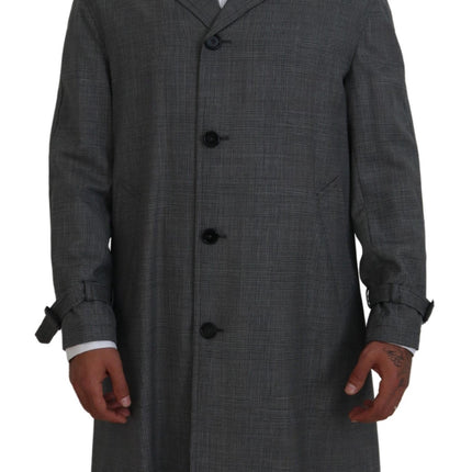 Trench à plaid gris élégant