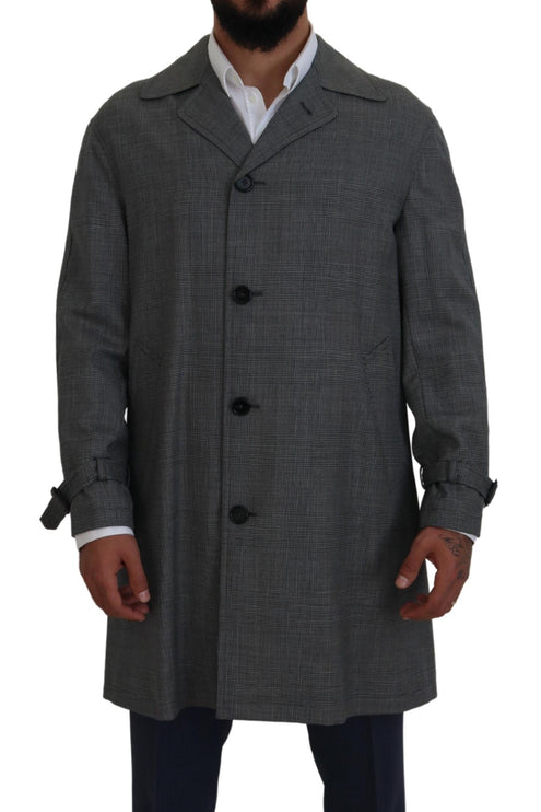 Trench à plaid gris élégant