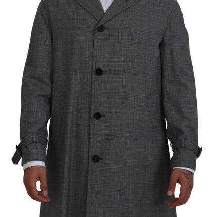 Trench à plaid gris élégant