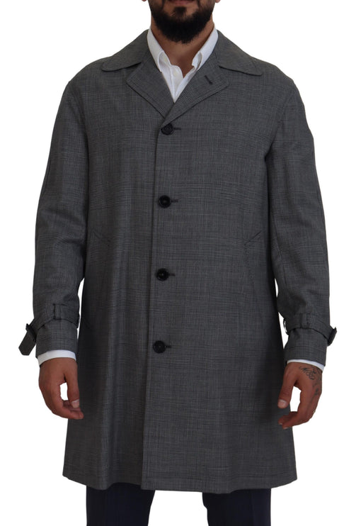 Trench à plaid gris élégant