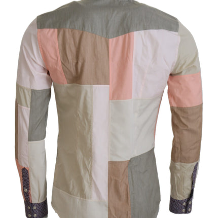 Elegant multicolor slanke casual shirt