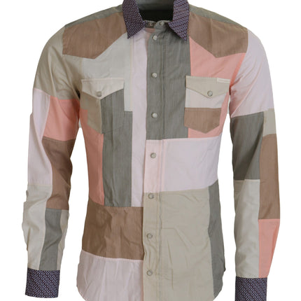 Elegant multicolor slanke casual shirt