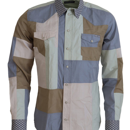 Multicolor slanke casual shirt