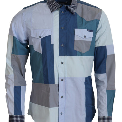 Elegant multicolor slanke casual shirt