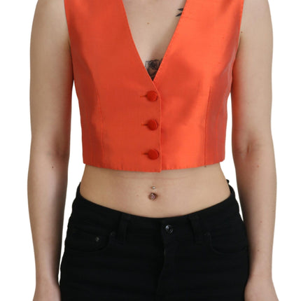 Elegante gilet di seta arancione