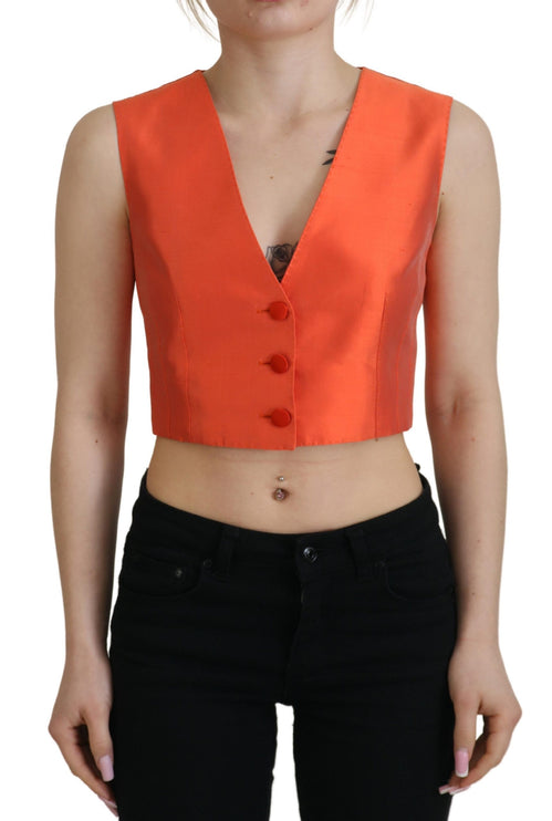 Elegante gilet di seta arancione