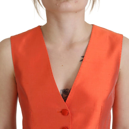 Elegante gilet di seta arancione