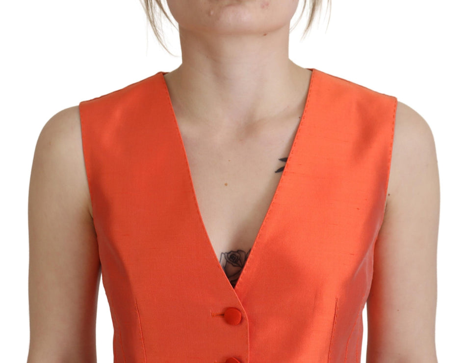 Elegante gilet di seta arancione