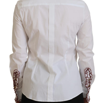 Elegante top de polo de algodón blanco