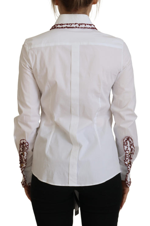 Elegante polo di cotone bianco