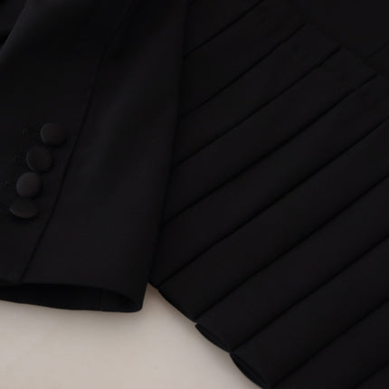 Blazer en laine d'étirement noir élégant