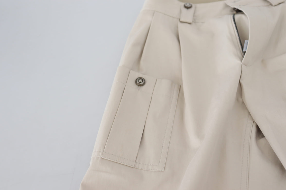 Pantaloni di cotone beige chic per un elegante comfort