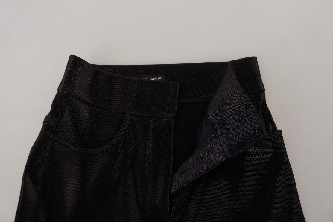 Eleganti pantaloni in denim nero - adattamento su misura