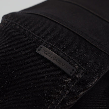 Élégant pantalon en denim noir - ajustement sur mesure