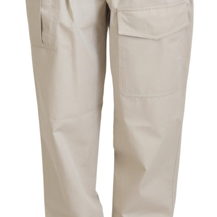 Pantalon en coton beige élégant