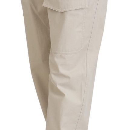 Pantalon en coton beige élégant