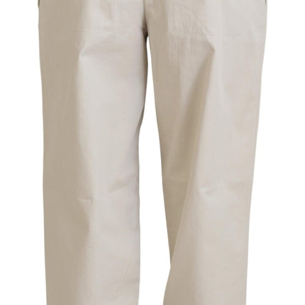 Pantalon en coton beige élégant