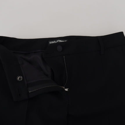 Pantalon de mélange élégant en laine noire noire