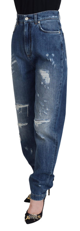 Eleganti jeans in denim a brandelli