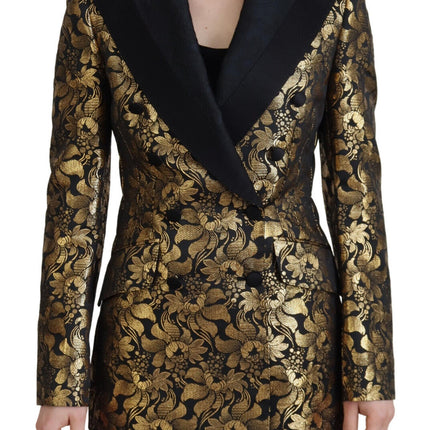 Elegant Black and Gold Floral Jacket