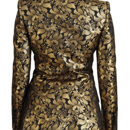 Elegant Black and Gold Floral Jacket