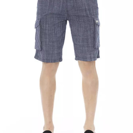 Chique blauwe katoenen cargo shorts