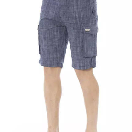 Chique blauwe katoenen cargo shorts