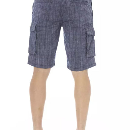 Chique blauwe katoenen cargo shorts