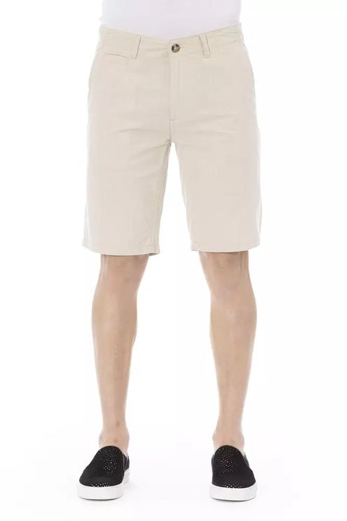 Beige Cotton Bermuda shorts