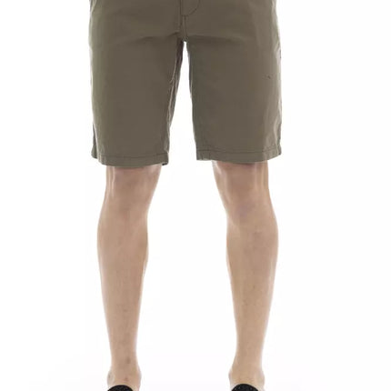 Slanke leger Bermuda -shorts met knoopsluiting