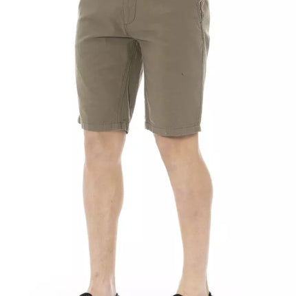 Slanke leger Bermuda -shorts met knoopsluiting