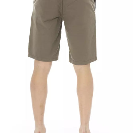 Slanke leger Bermuda -shorts met knoopsluiting